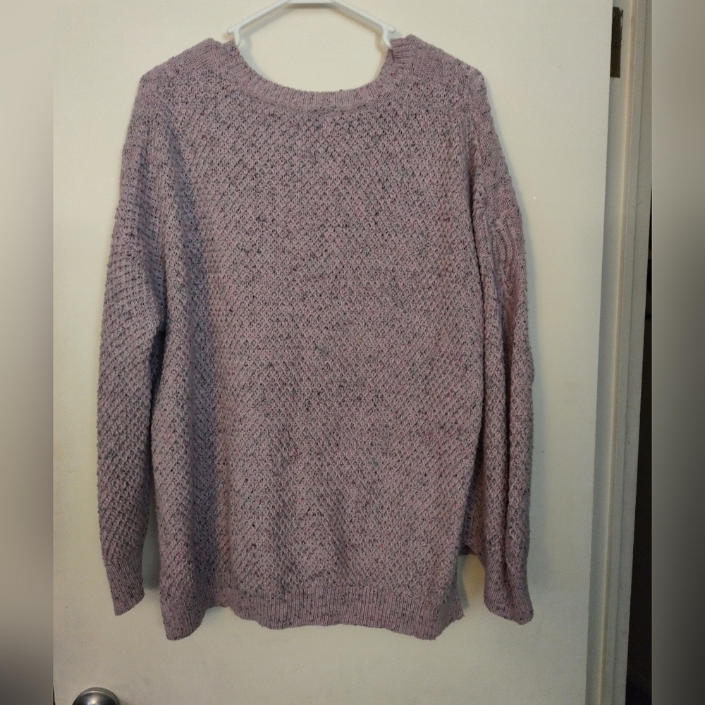 Time and Tru Purple Crew Neck Sweater Soft Knit Casual